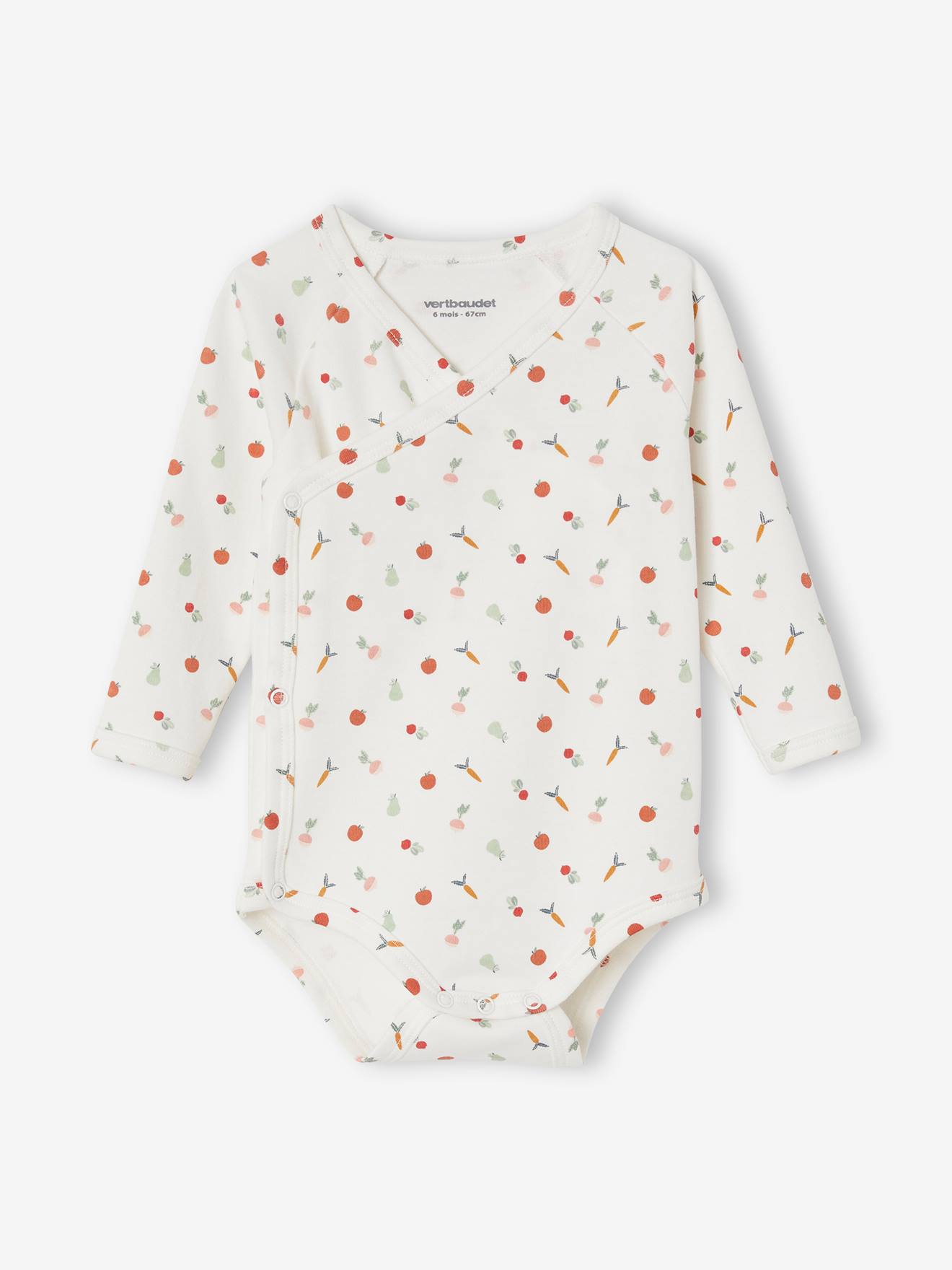 Lot de 5 bodies manches longues bébé ouverture naissance lot orange grisé