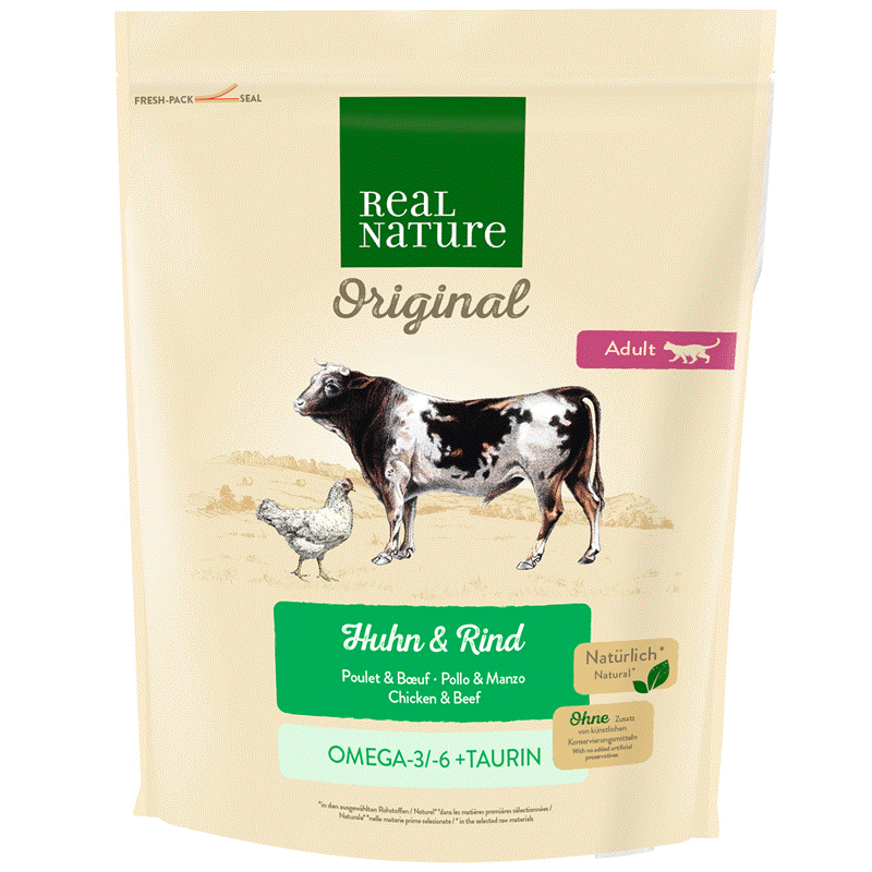 REAL NATURE Trockenfutter REAL NATURE Original Adult 300g Huhn & Rind