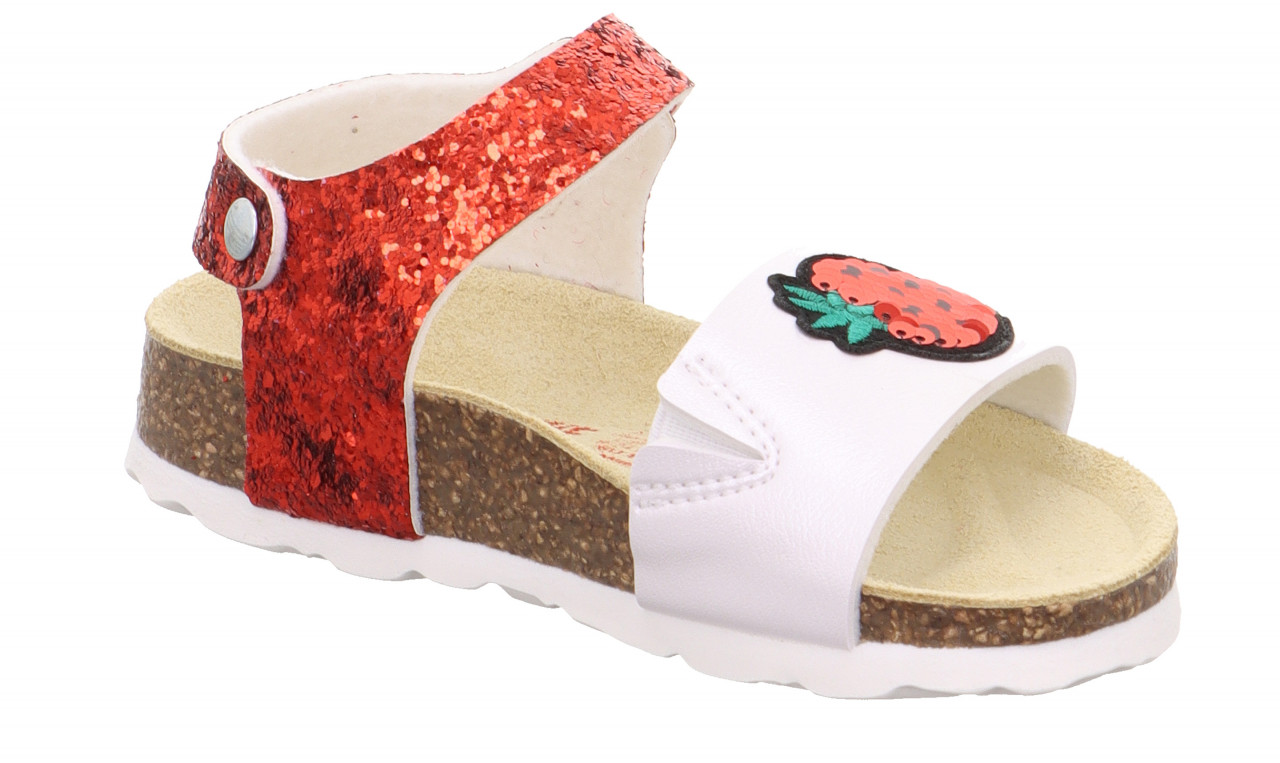 FUSSBETTPANTOFFEL - Rot/WeißSandale mit Klettverschluss