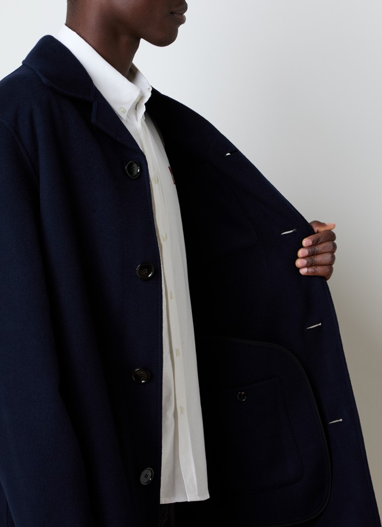 Cappotto AMI Paris Car in misto lana e cashmere con tasche laterali