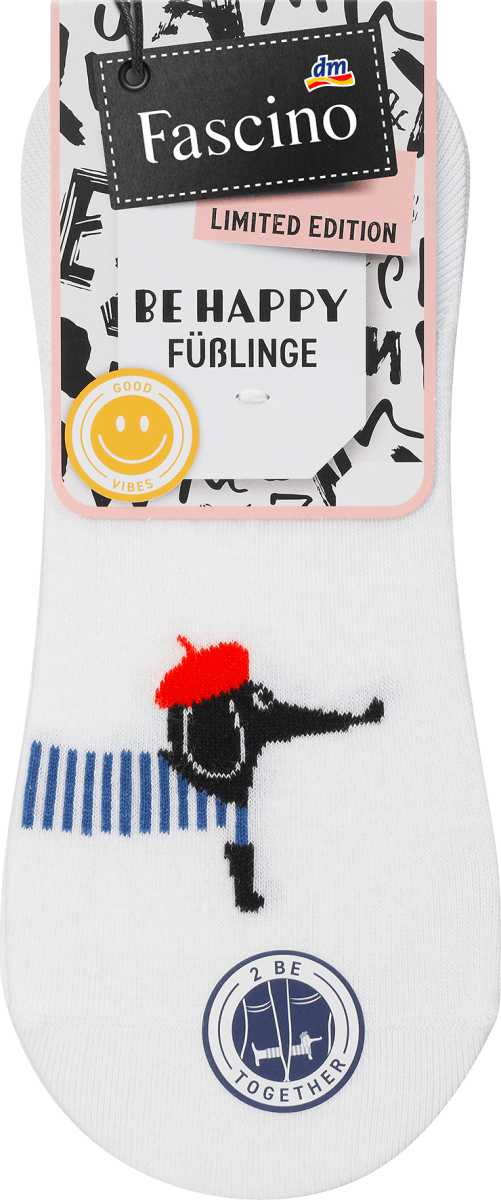 Füßlinge mit Dackel-Motiv weiß, Gr. 39-42, 1 St
