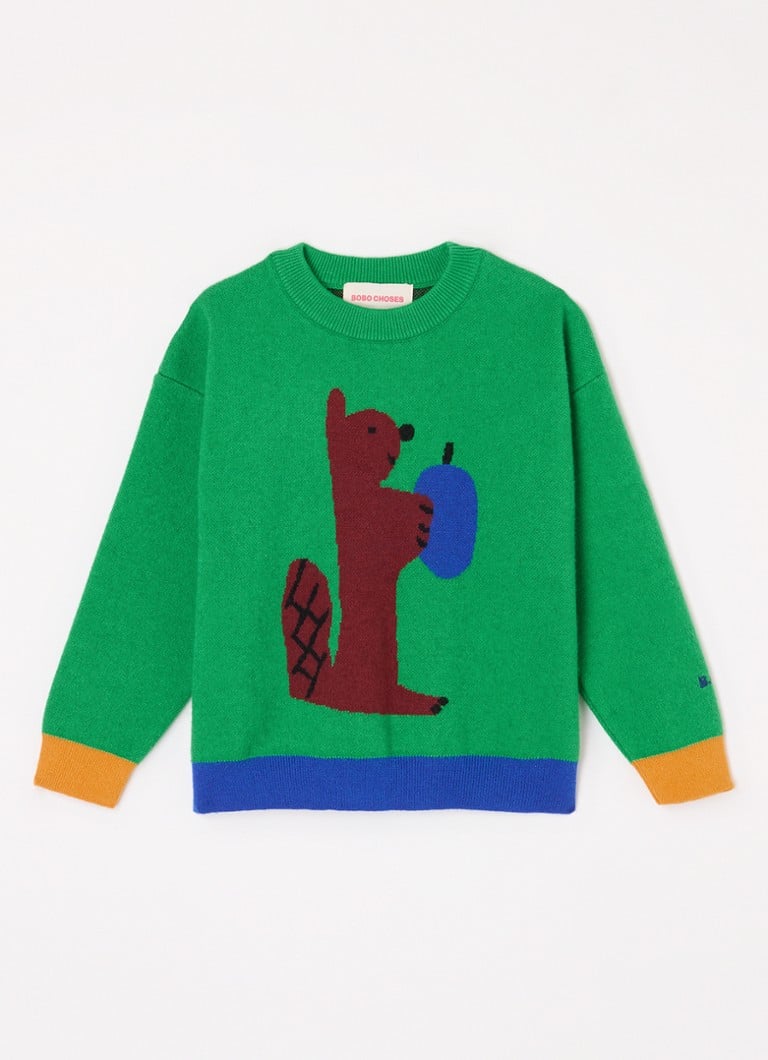 Pulover tricotat fin cu imprimeu BOBO CHOOSE