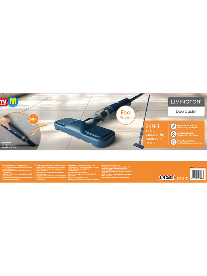 Livington flexibler Boden- & Handstaubsauger DuoDuster in Blau günstig kaufen onesize