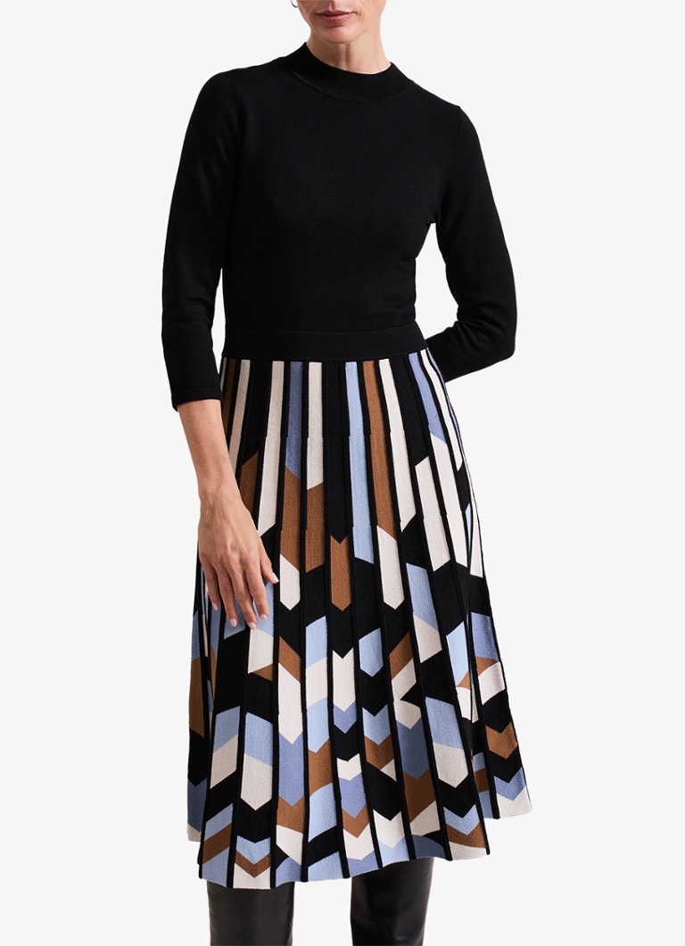 Vestido midi Phase Eight Maci, estampado y plisado.
