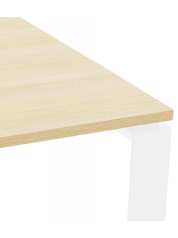 KADIMA DESIGN BAKUS SQUARE Schreibtischbank aus Holz und Metall | Modern in Beige-Weiß günstig kaufen