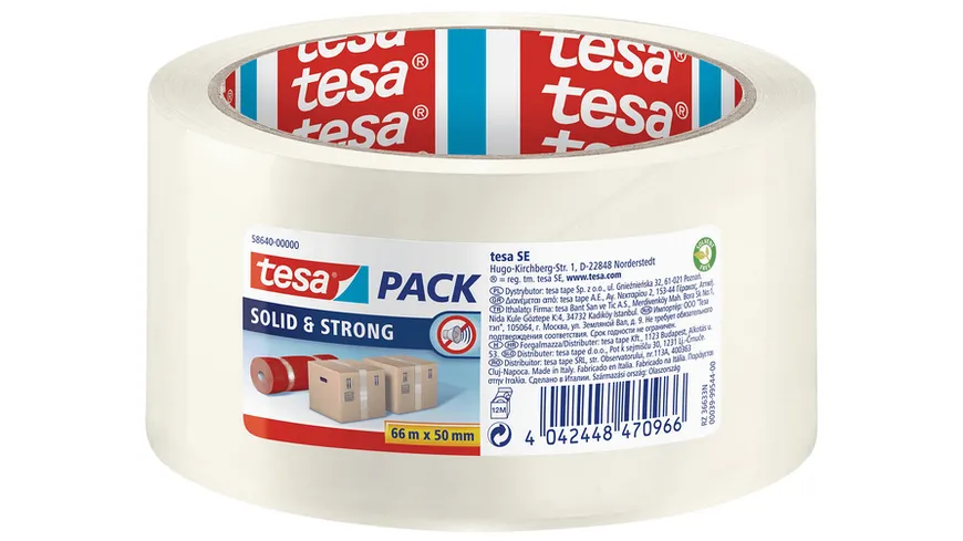 tesapack®  SOLID & STRONG transparent 66 m transparent