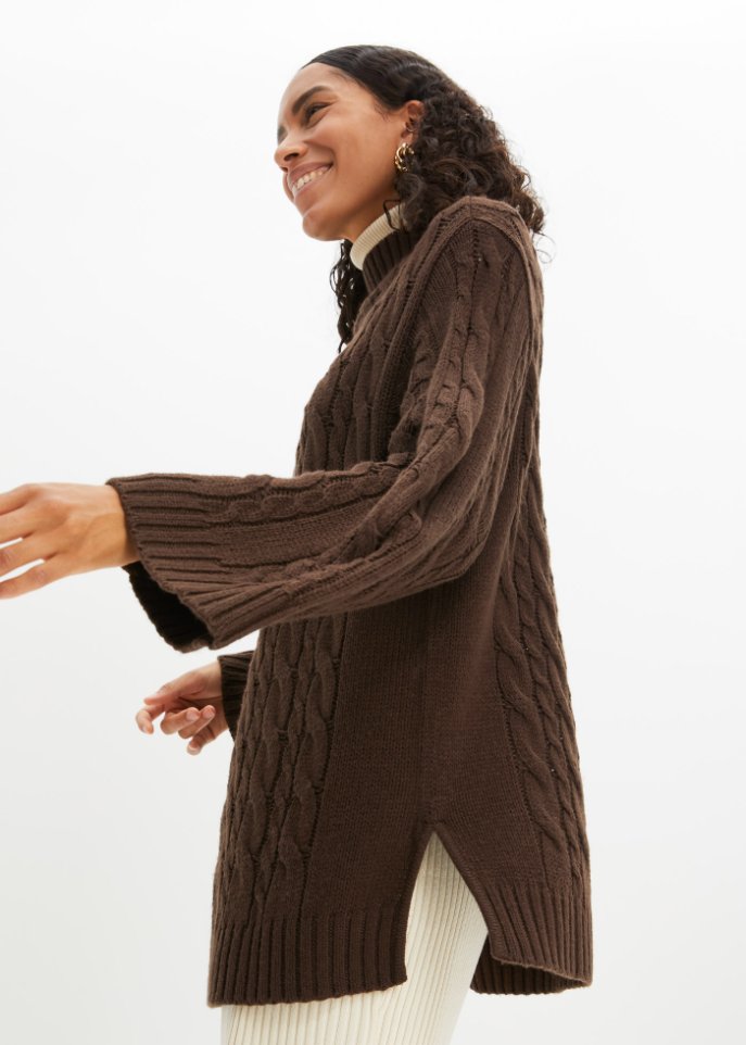 Oversized Pullover mit Zopfmuster