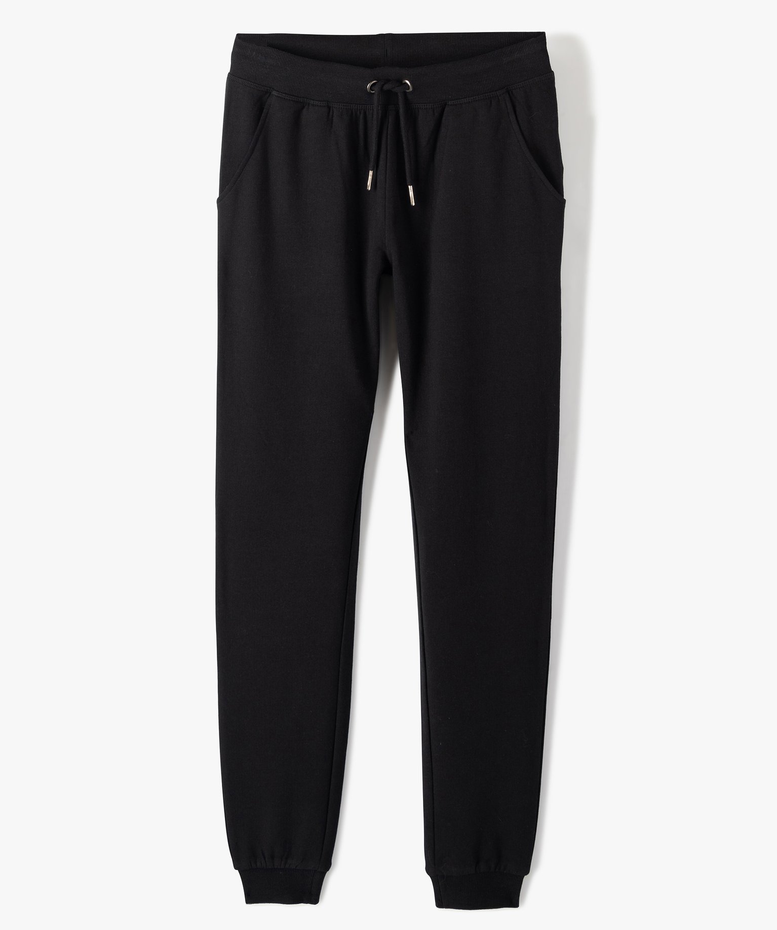 Pantalon de jogging fille avec intérieur molletonné noir | GEMO