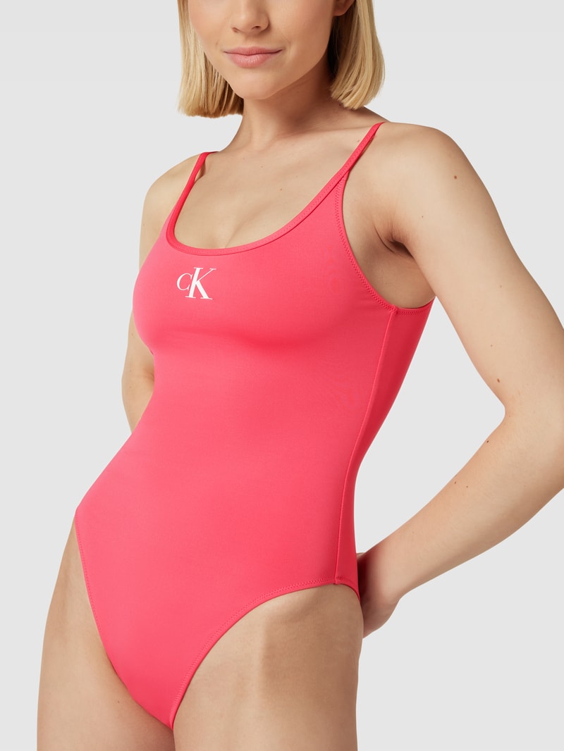 Badeanzug mit Logo-Detail in pink