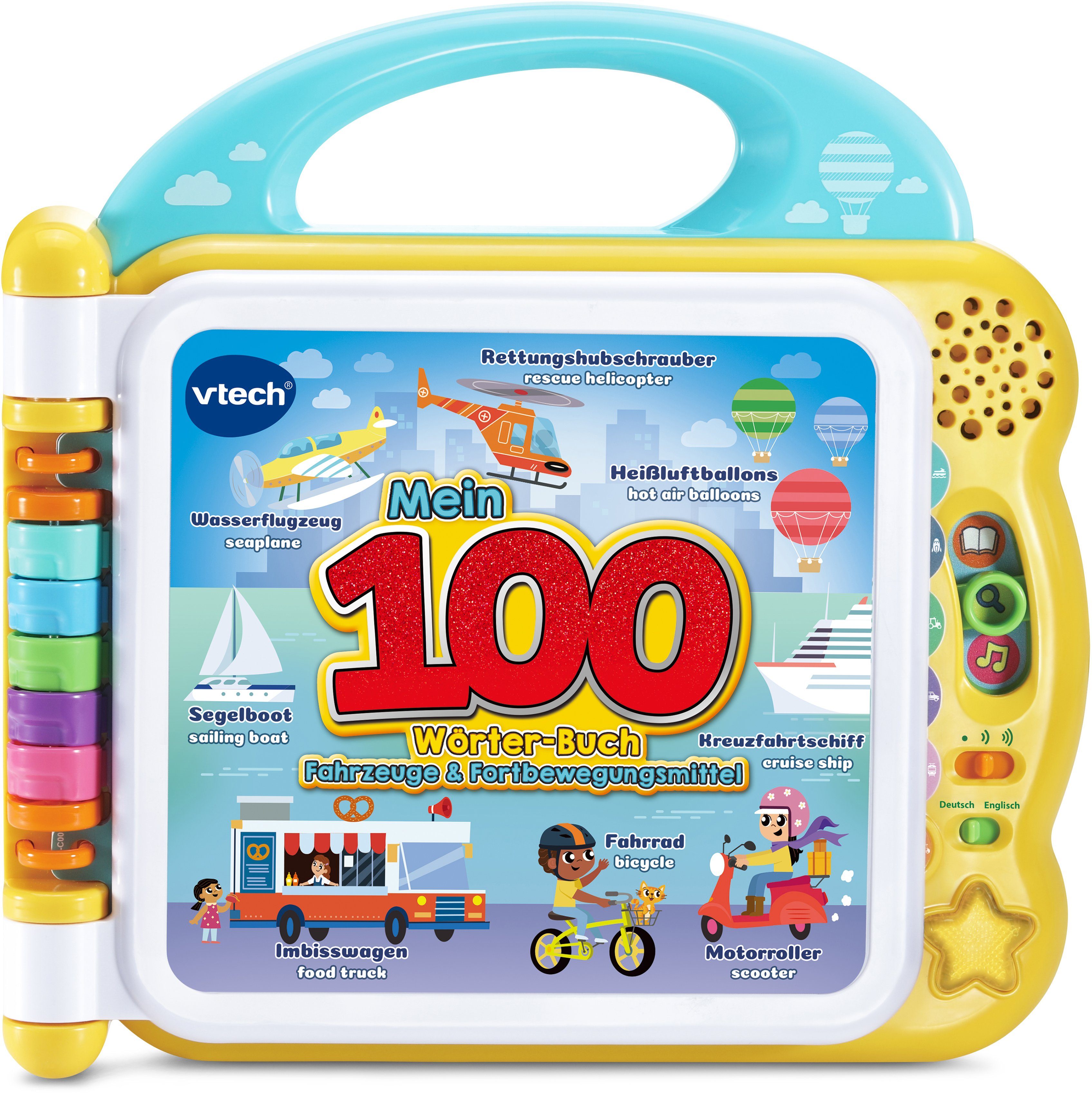 Vtech® Bilderbuch VtechBaby, Mein 100-Wörter-Buch: Fahrzeuge & Fortbewegungsmittel, mit Sound