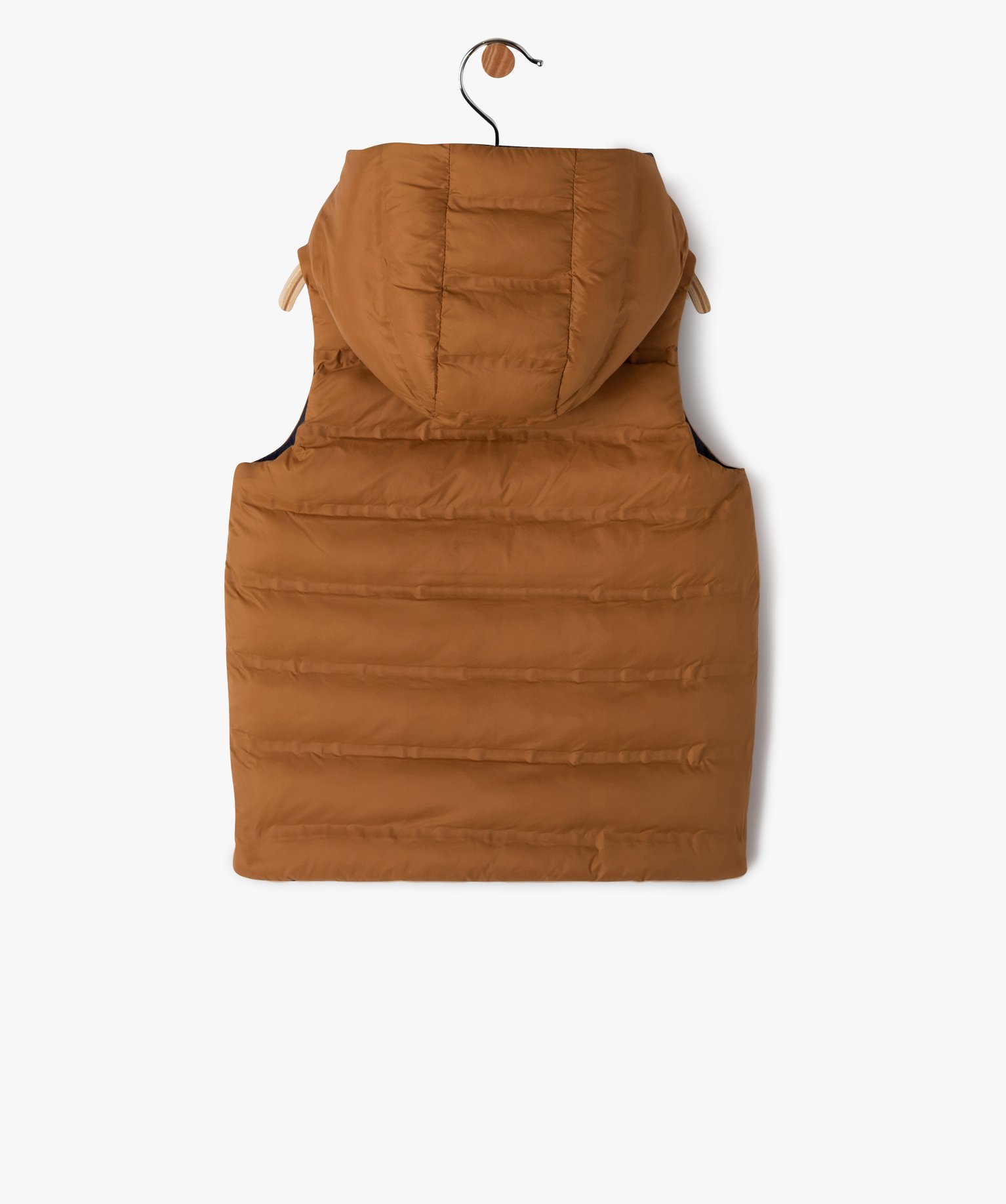 Blouson sans manches réversible à capuche bébé Garçon marron | GEMO