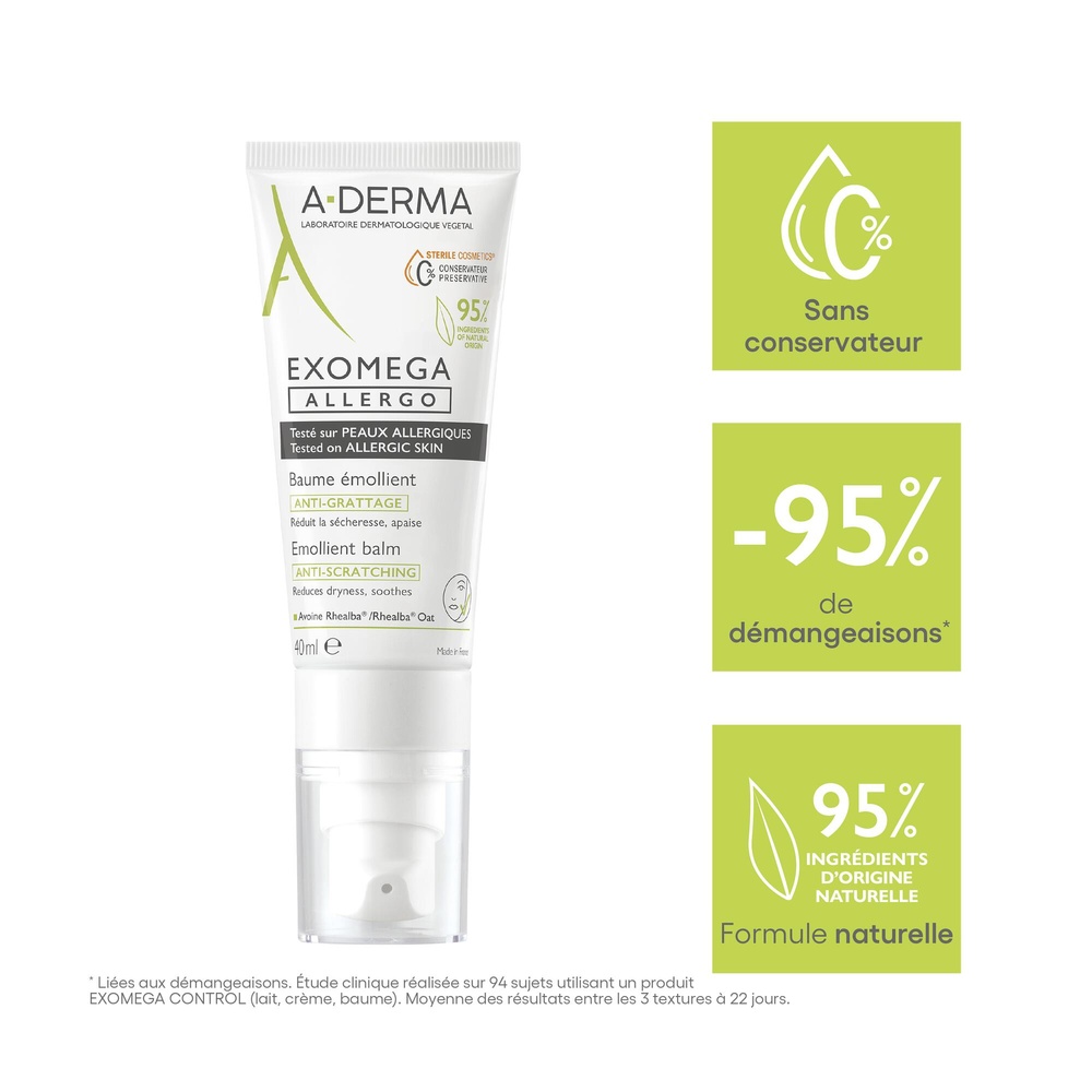 A-Derma A-DERMA — EXOMEGA ALLERGO - BAUME ÉMOLLI ENT COSMETIQUE STERILE 40 ml Baume émollient
