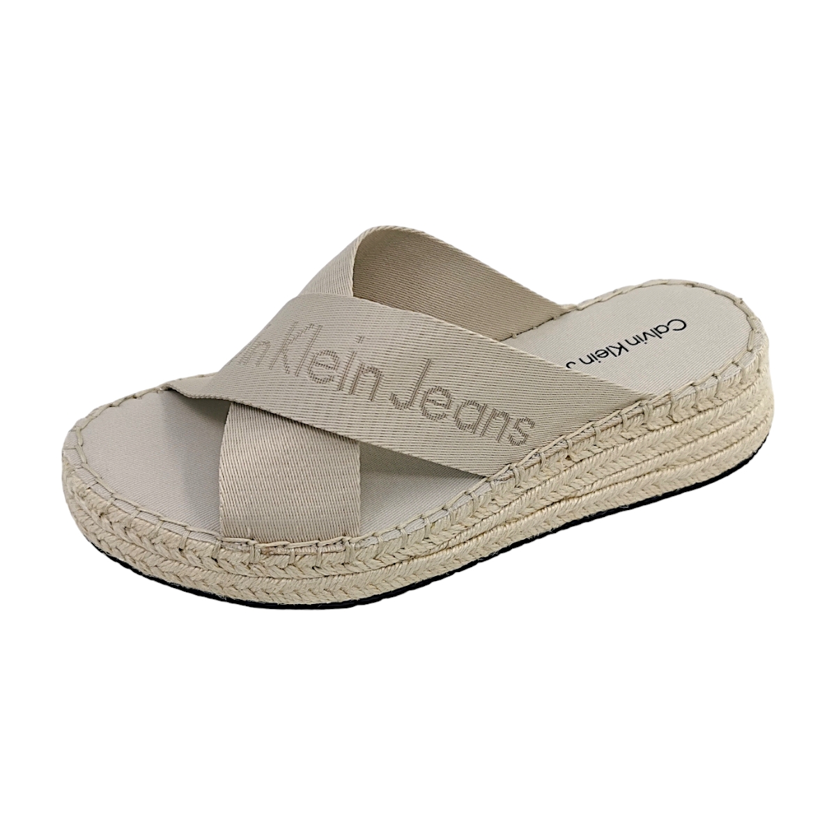 Calvin Klein Sporty Wedge Sandal YW04W01364 Beige ACF- Triple Egg
