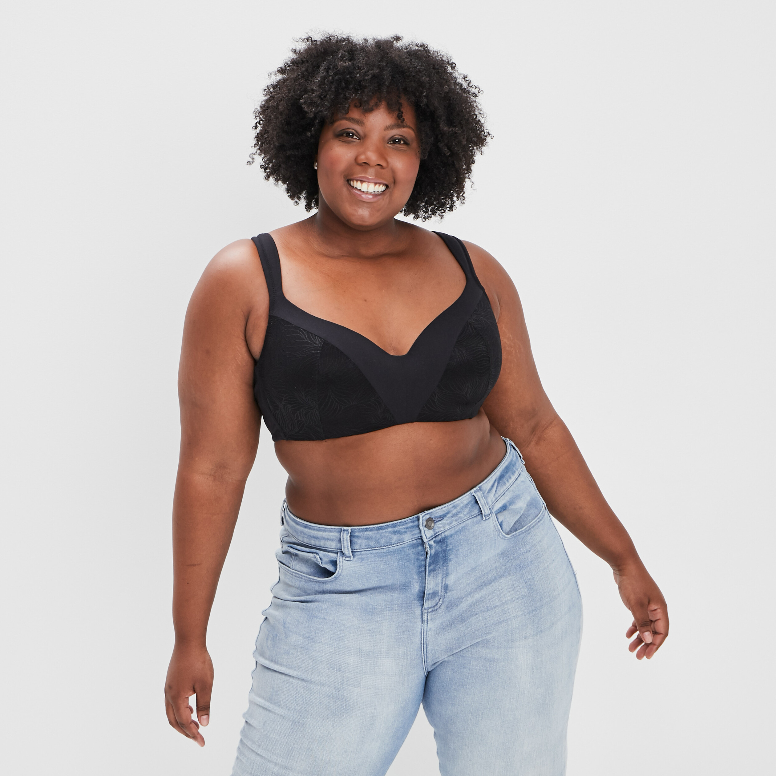 Soutien-gorge triangle noir femme grande taille | La Halle