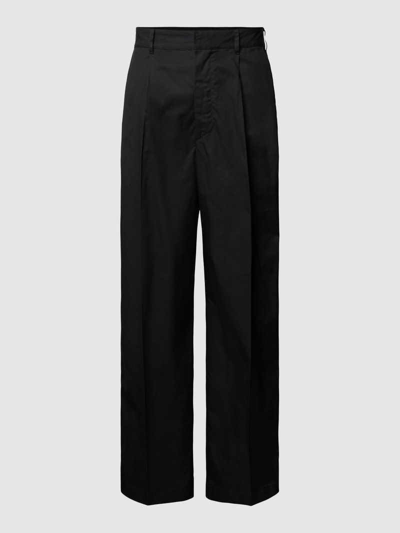 Bundfaltenhose im unifarbenen Design in schwarz
