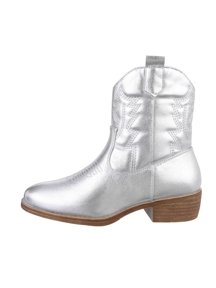 Ital-Design Stiefelette in Silber günstig kaufen