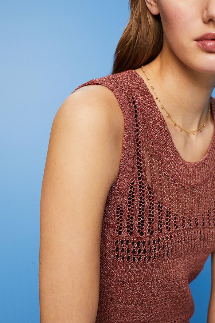 Ärmelloser Mouliné-Pullover, Baumwollmix