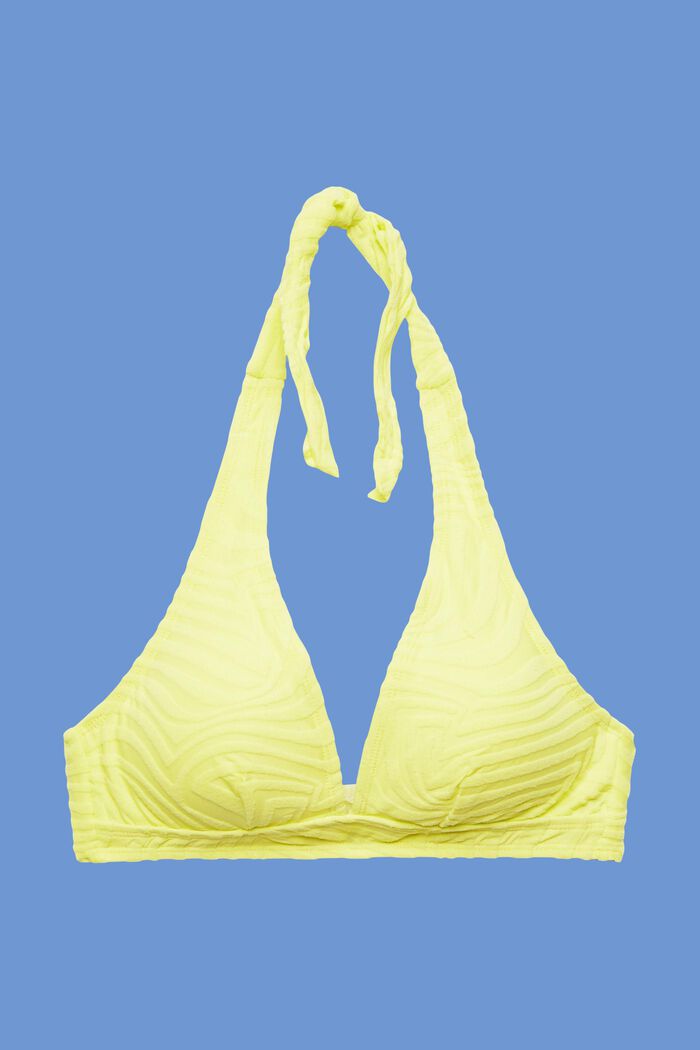 Wattiertes Neckholder-Bikinitop aus Jacquard