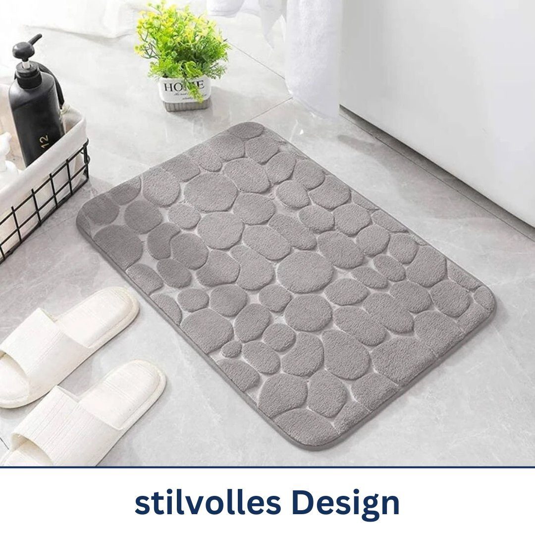 Badematte Badteppich rutschfeste Badematten, weicher und flauschiger Badteppich Novabad, rutschhemmend, beschichtet, Memory Schaum, trockene und schimmelresistente Badedecke, Memory Schaum, schnell trocknend, wasserabsorbierend, fußbodenheizungsgeeig