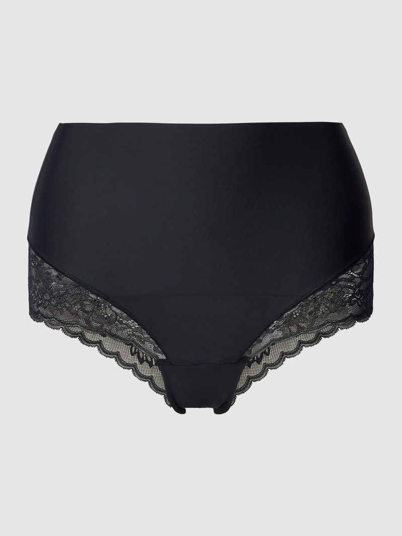 Slip mit Shape-Effekt und Spitzenbesatz in schwarz