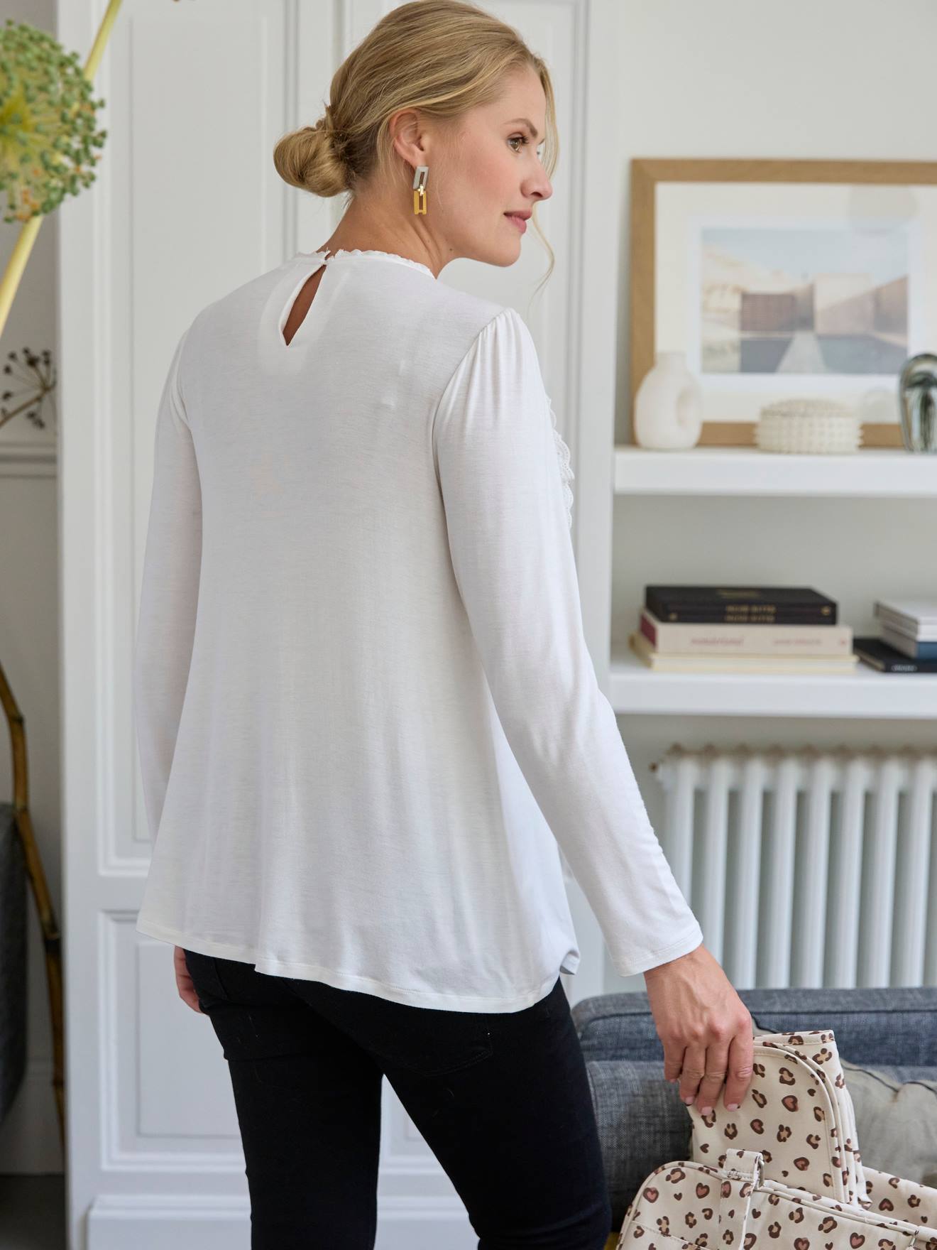Vertbaudet Blusenshirt für die Schwangerschaft - wollweiß