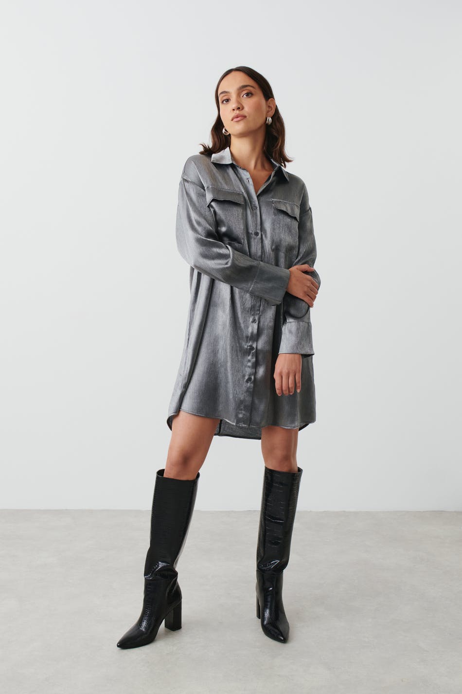 Oversize shirt dress
