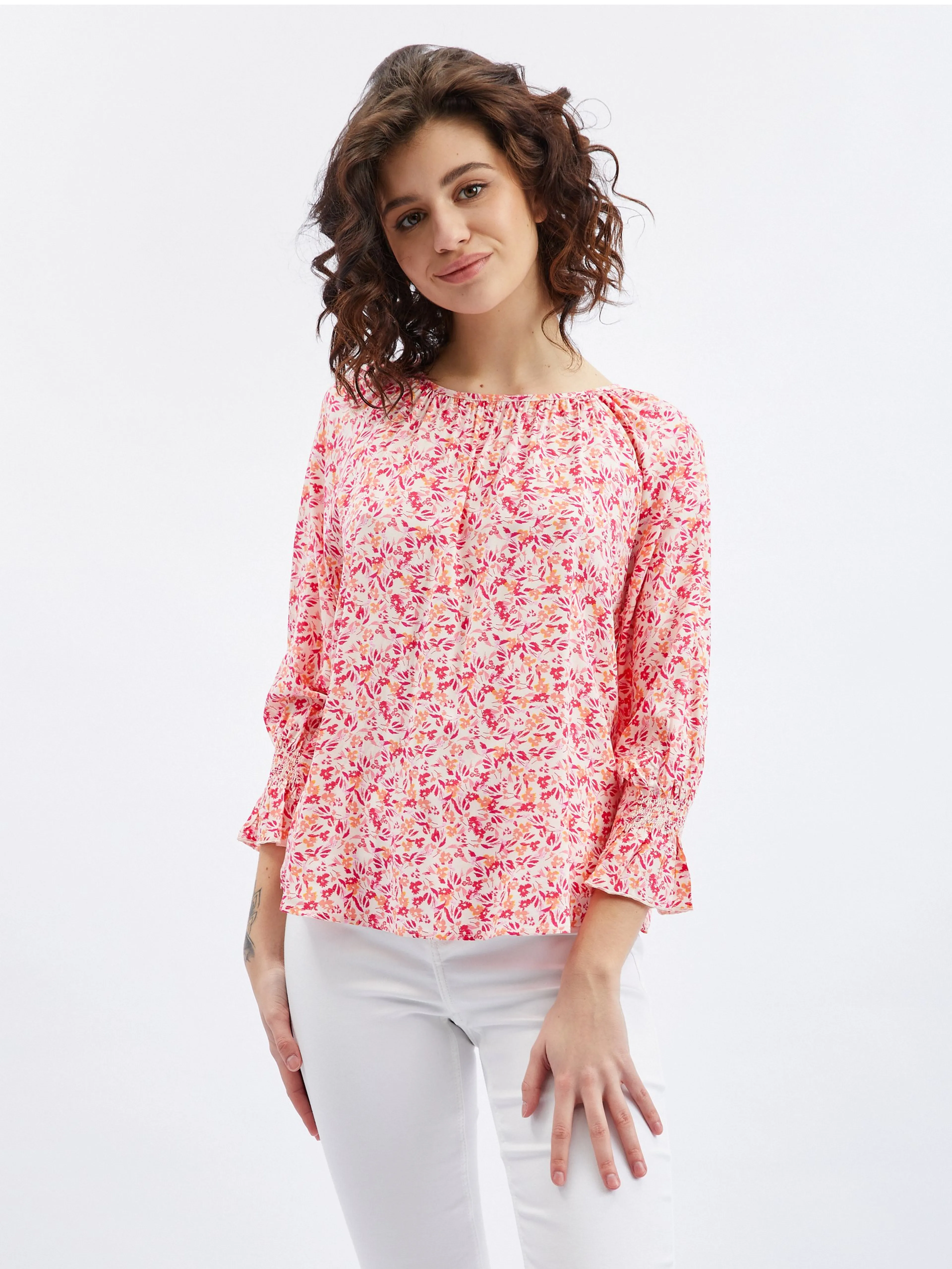 Rosa-orangefarbene Bluse ORSAY