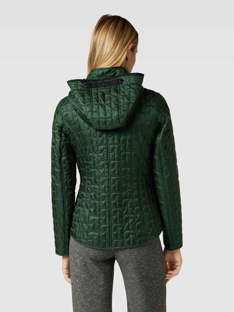 Steppjacke mit Strukturmuster in dunkelgrün