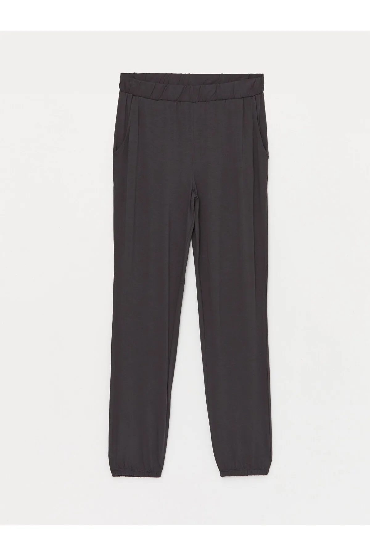 LC Waikiki  Einfarbiges, langärmliges Damen-Pyjama-Set mit V-Ausschnitt