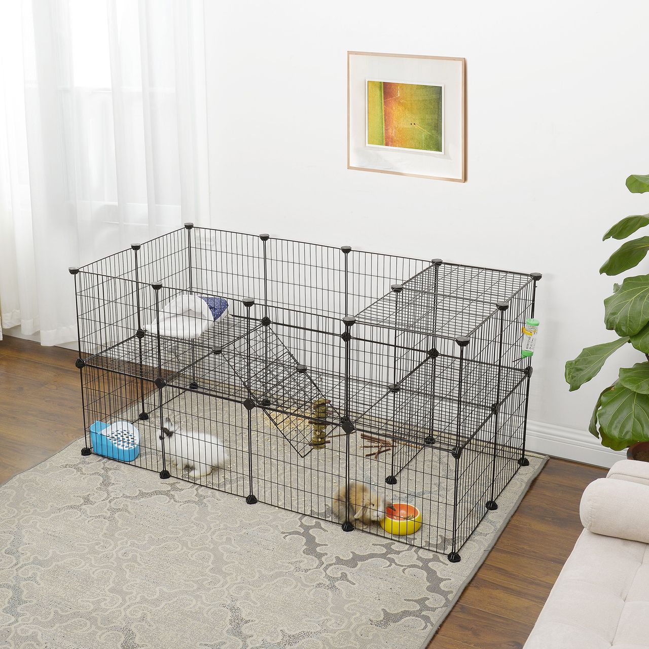Songmics Haustierkäfig 2-stöckig, 143 x 73 x 71 cm