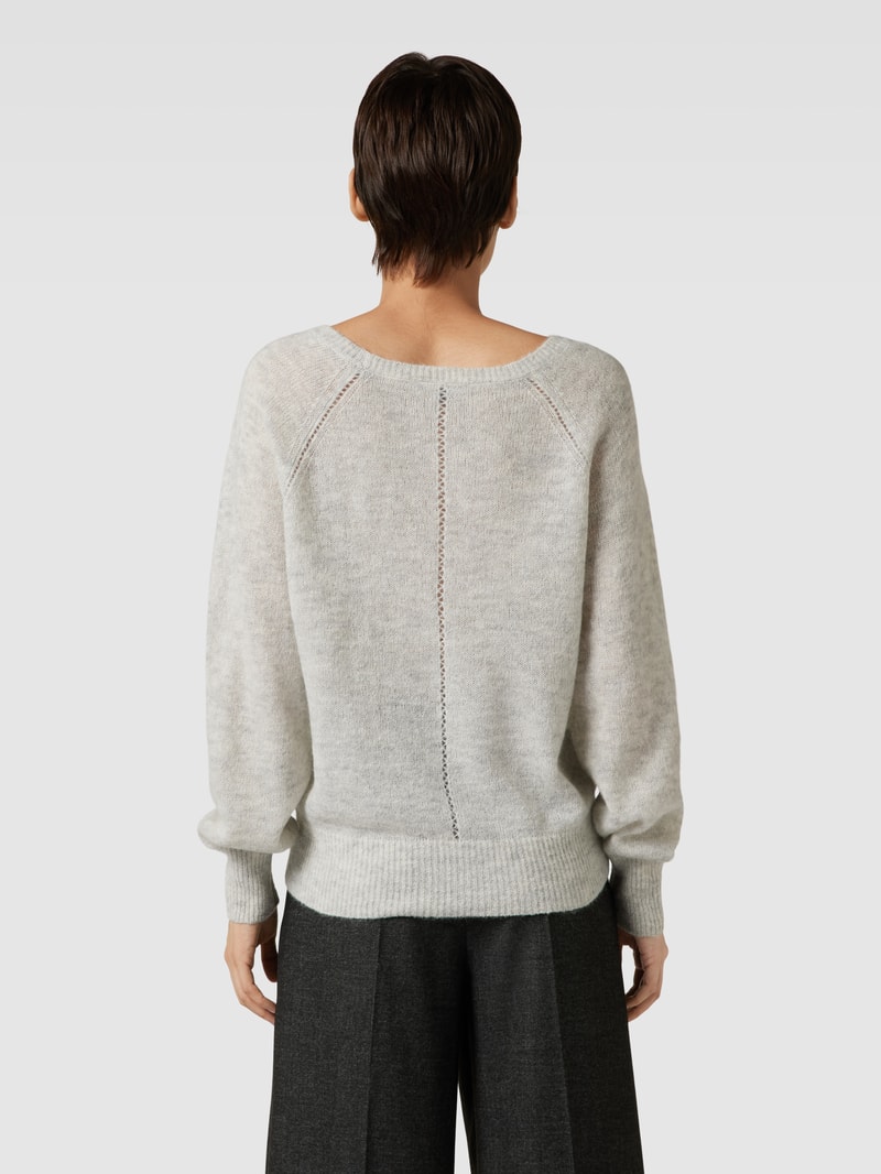 Strickpullover in Melange-Optik in hellgrau meliert