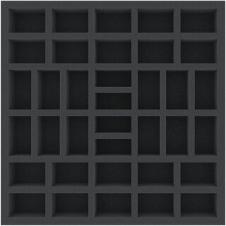 Feldherr 285 mm x 285 mm x 40 mm Schaumstoffeinlage für Brettspiele - 36 Fächer