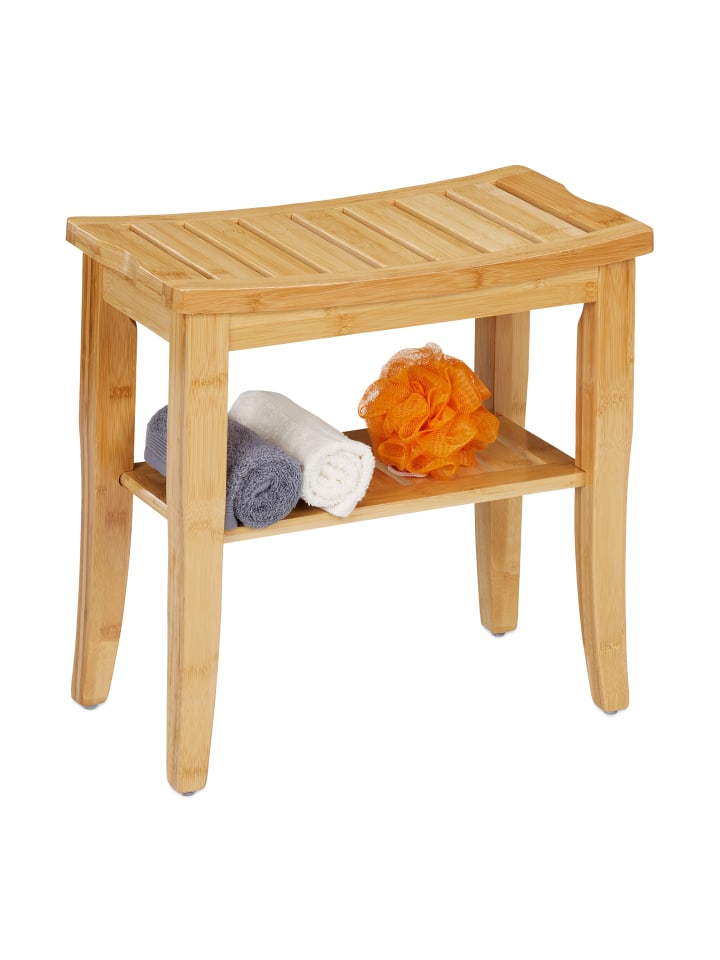 relaxdays Badhocker in Natur - (B)48 x (H)45,5 x (T)25 cm günstig kaufen onesize