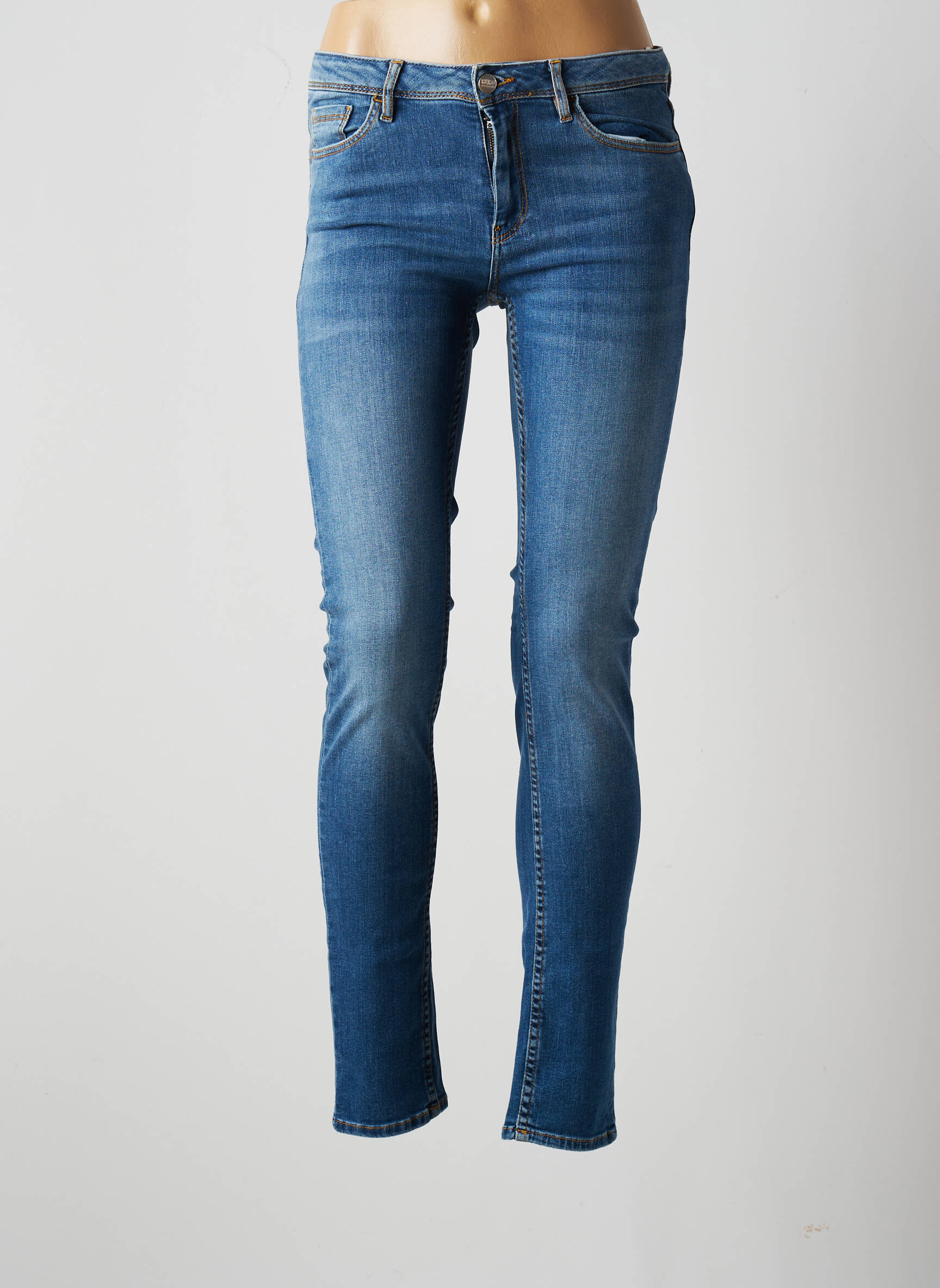 Reiko Jeans Coupe Slim Femme couleur bleu