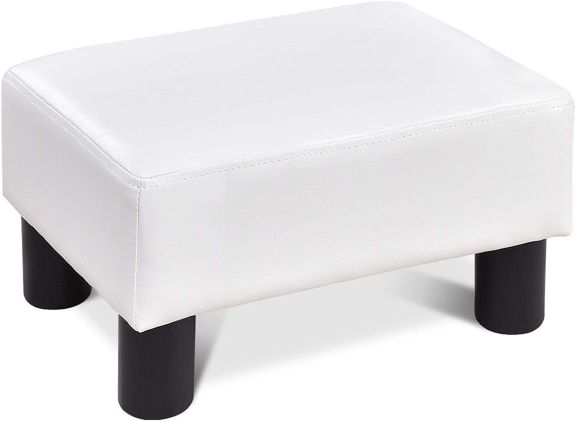 Costway COSTWAYKleiner Fußhocker, Hocker aus Kunstleder