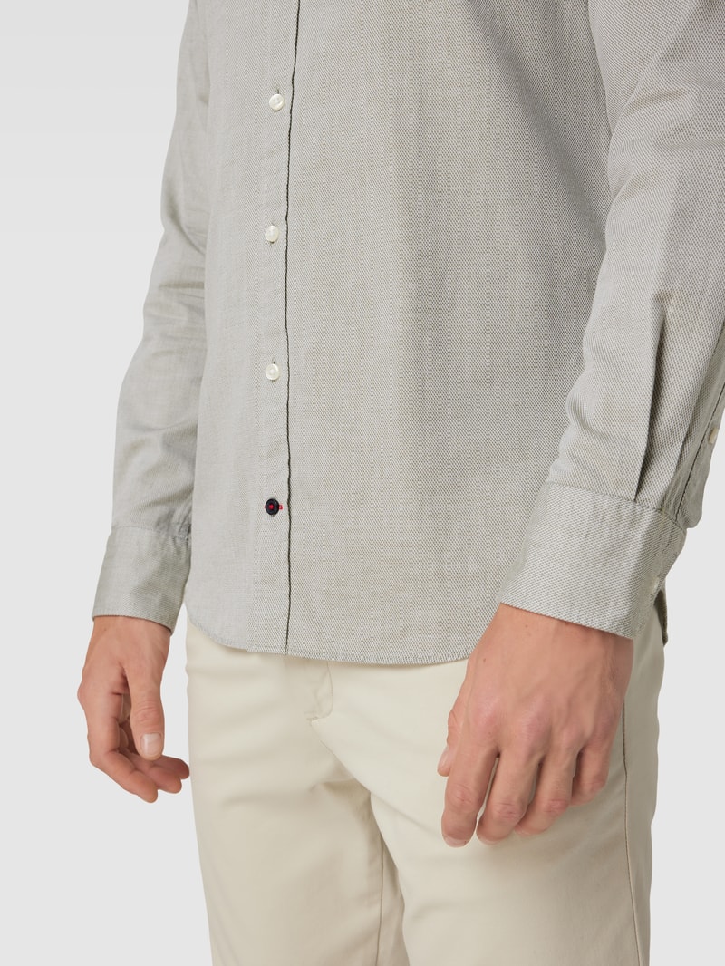 Slim Fit Business-Hemd mit Button-Down-Kragen in grün