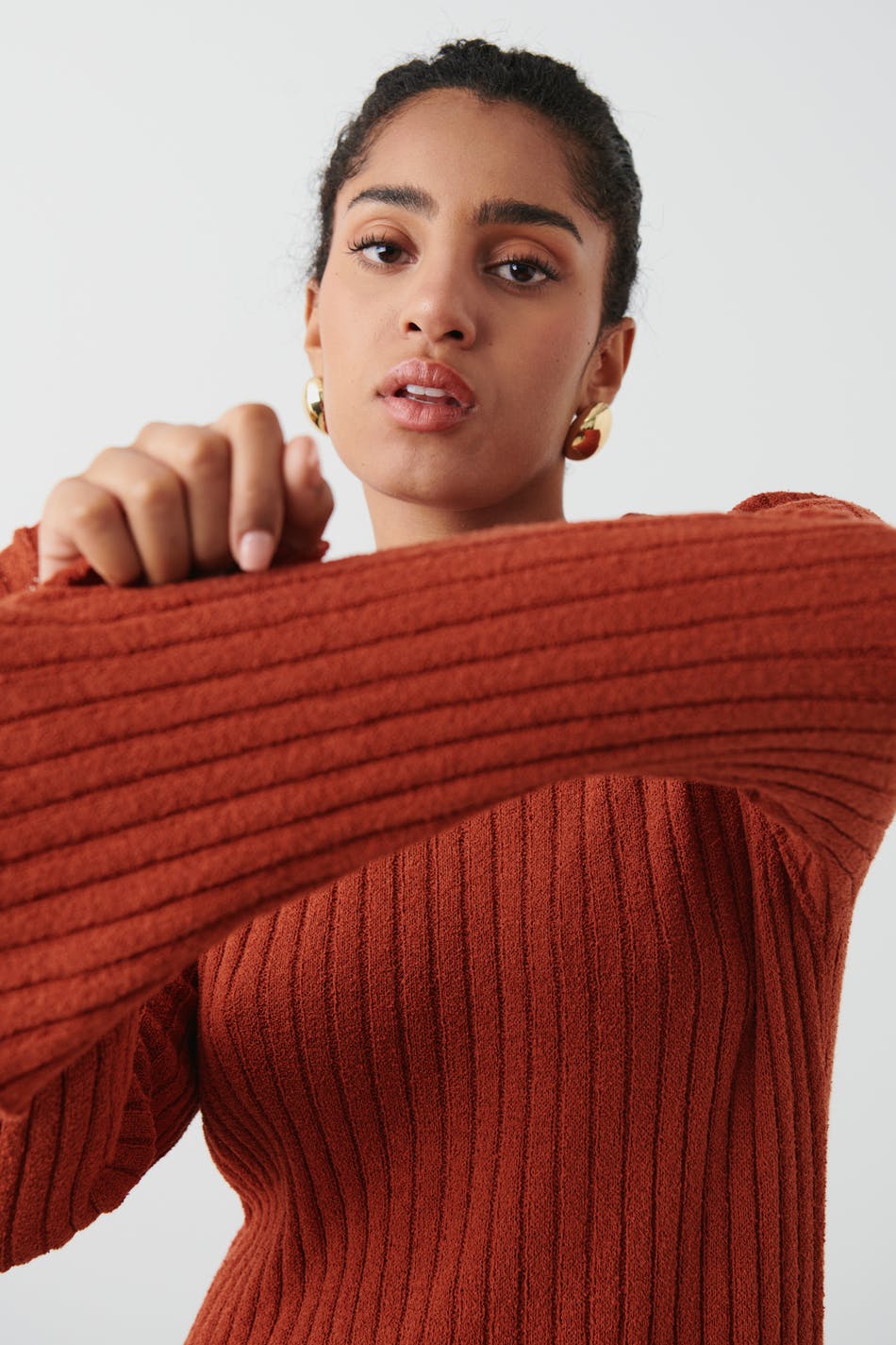 Knitted rib dress