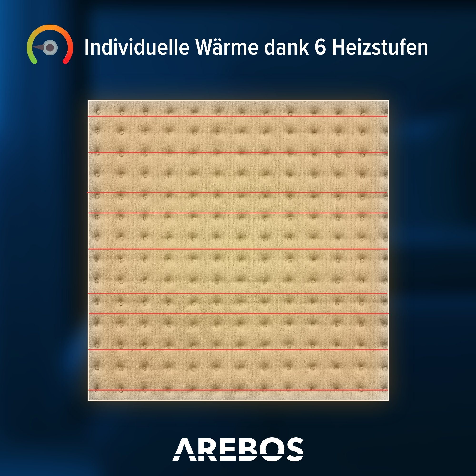 Arebos Heizkissen Wärmekissen, Schulter, Rückenheizung, 3 Grössen, Grau, Stück, Inkl. praktischer Aufbewahrungstasche