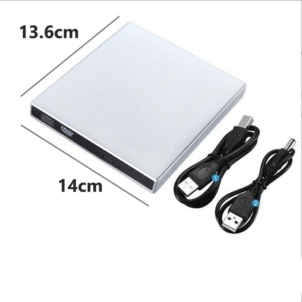 GelldG DVD-Player CD-Laufwerk/Brenner USB 2.0 tragbare CD DVD-/+RW Brenner DVD-Player