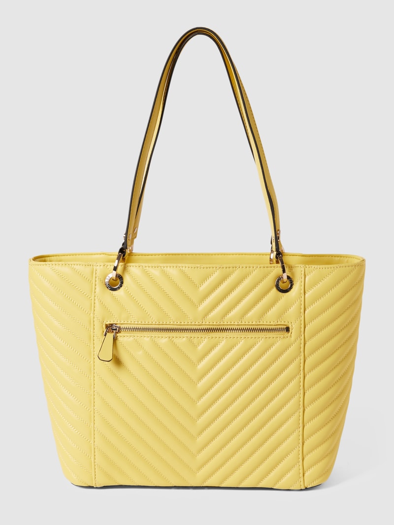 Handtasche mit Steppnähten Modell 'NOELLE' in gelb