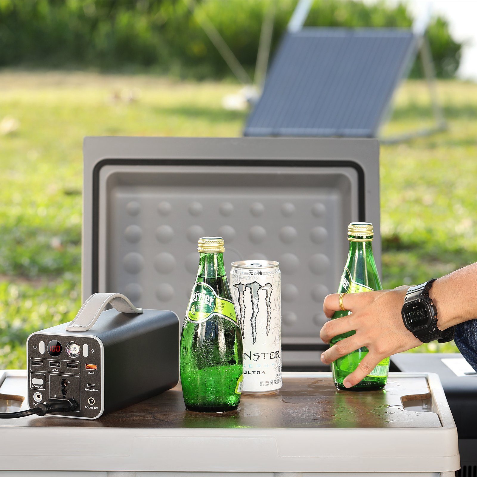 iscooter Stromerzeuger 150Wh Stromgenerator Power-Set, Tragbare 158Wh Powerbank, Schnelles Laden 65W PD, 43200mAh LiFePO4, 150W Ausgang