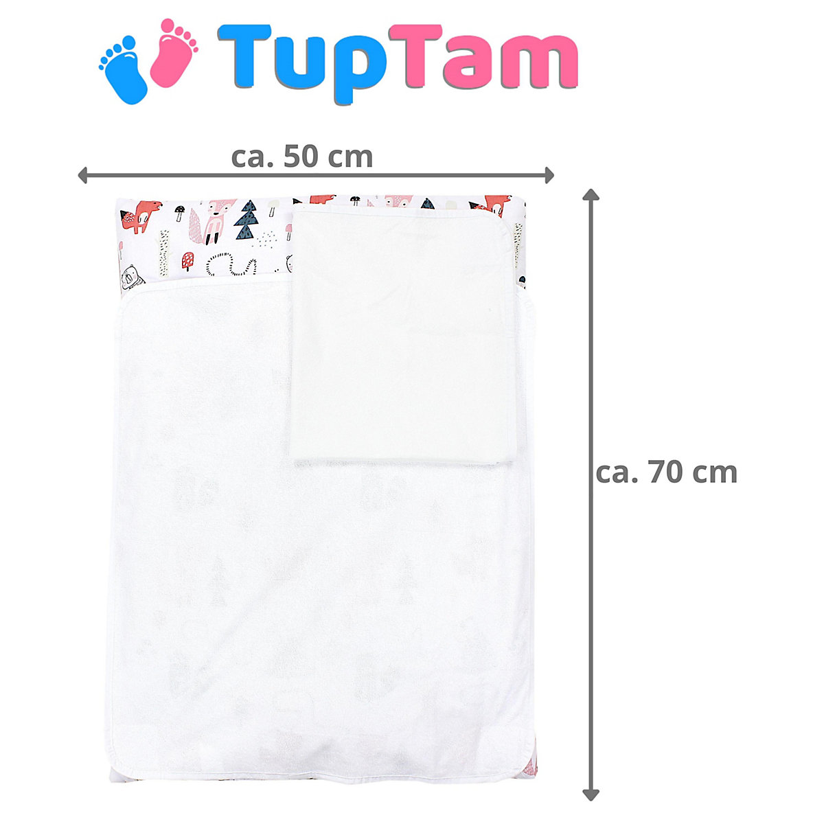 Baby Wickelauflage inkl. 2 Frotteebezügen für Kinder