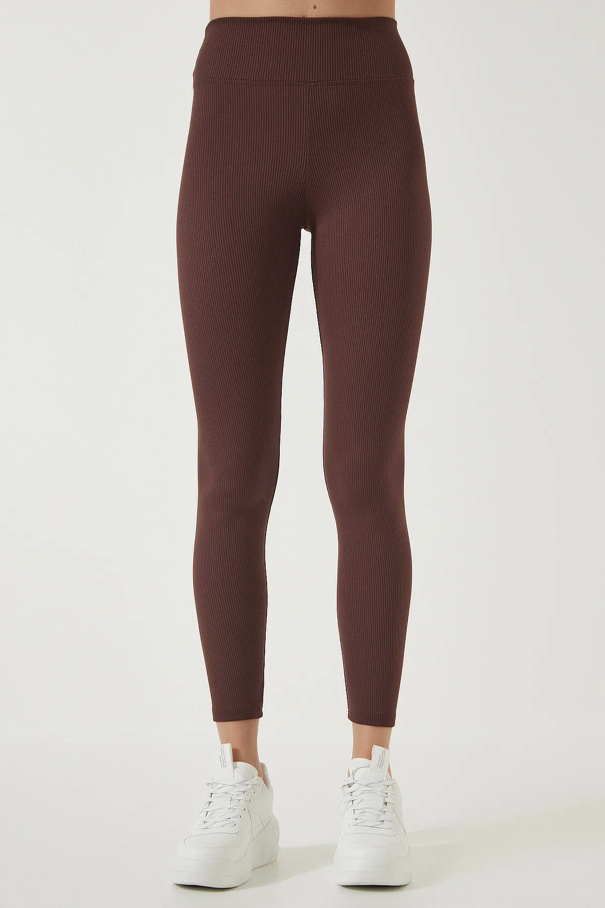 Happiness İstanbul  Braune Wickelstrumpfhose mit hoher Taille für Damen HW00003