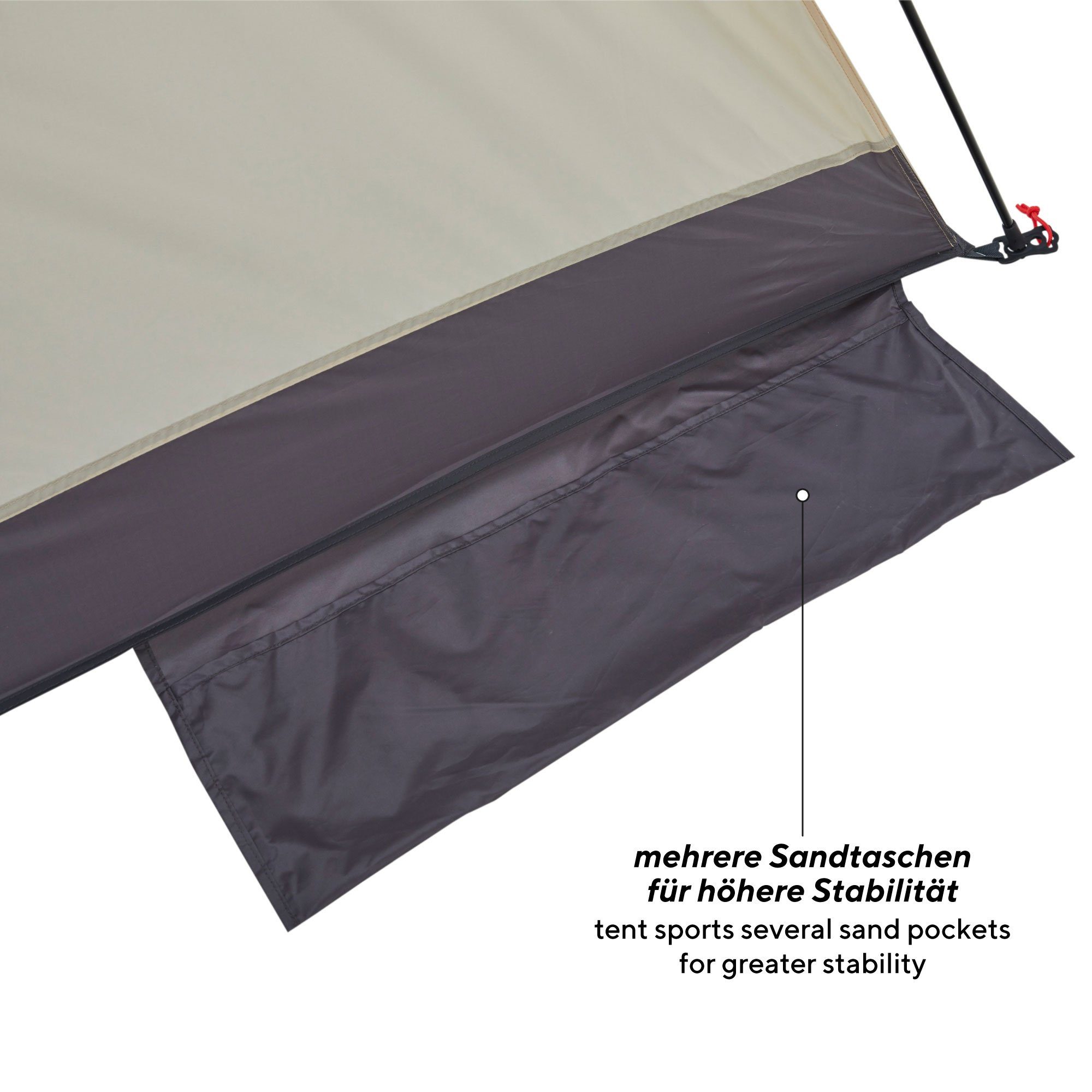 UQUIP Strandmuschel Buzzy Strandzelt mit UV Schutz 50+ Sonnenschutz Windschutz, Personen: 3