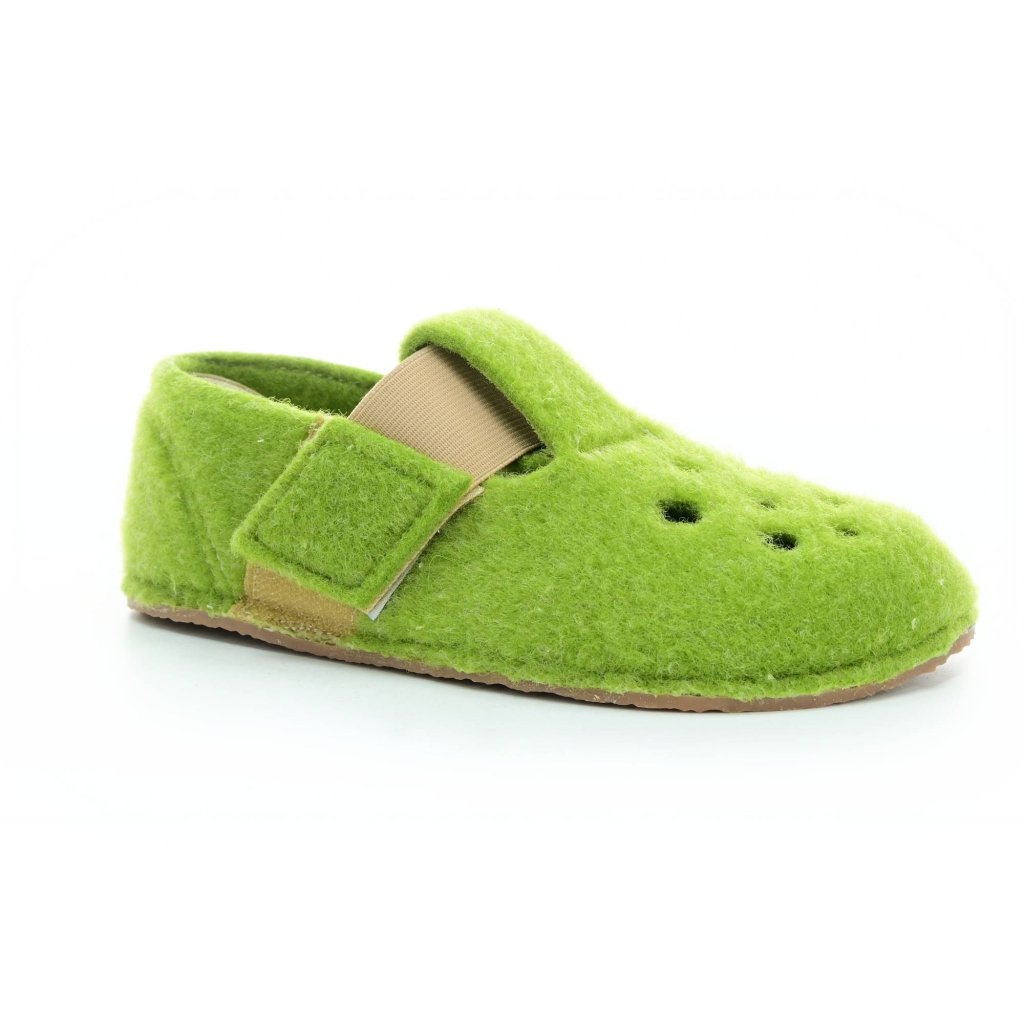 Pegres BF04 Grün Barfußhauschuhe aus Filz