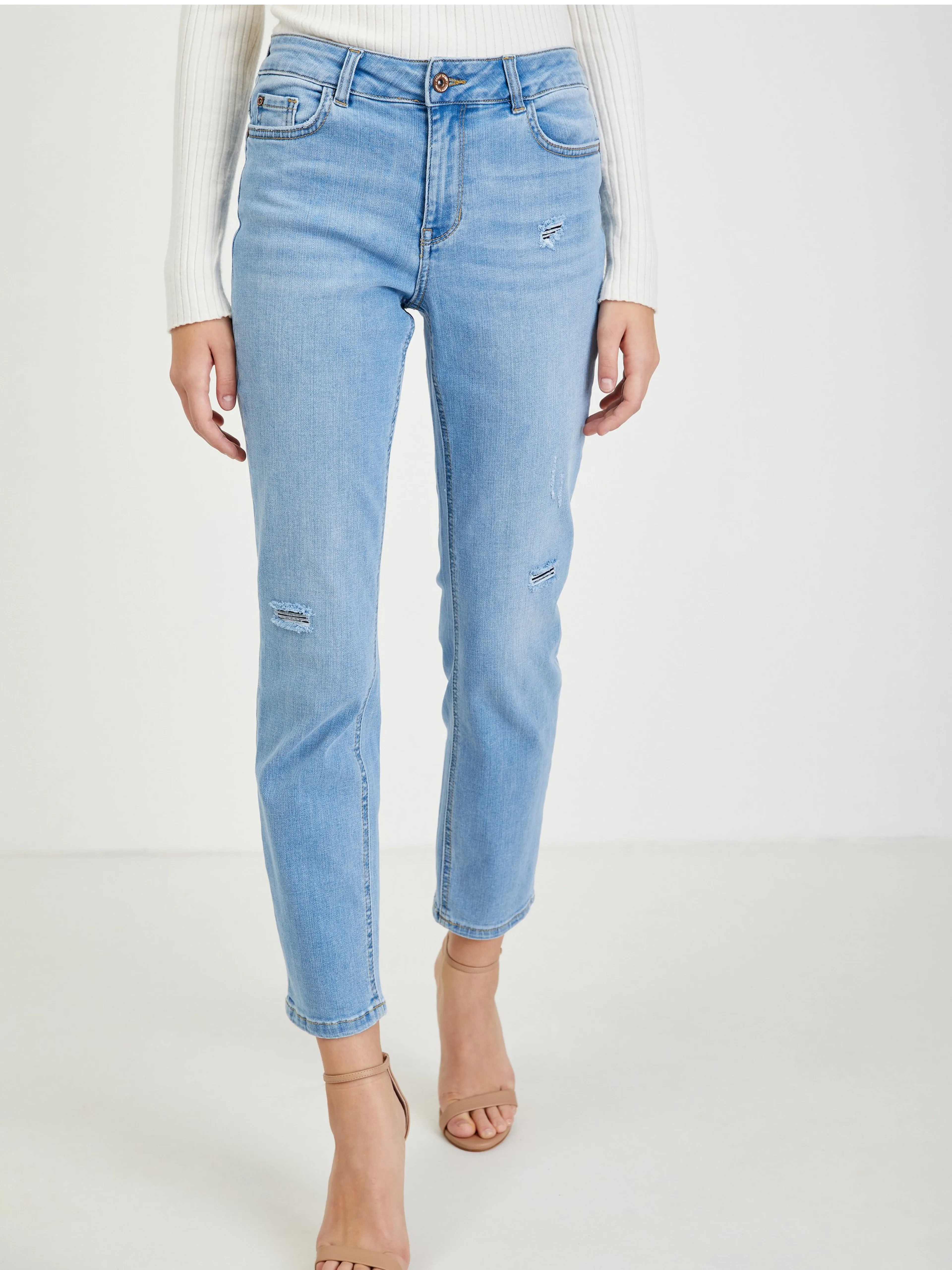 Hellblaue Damenjeans straight fit ORSAY