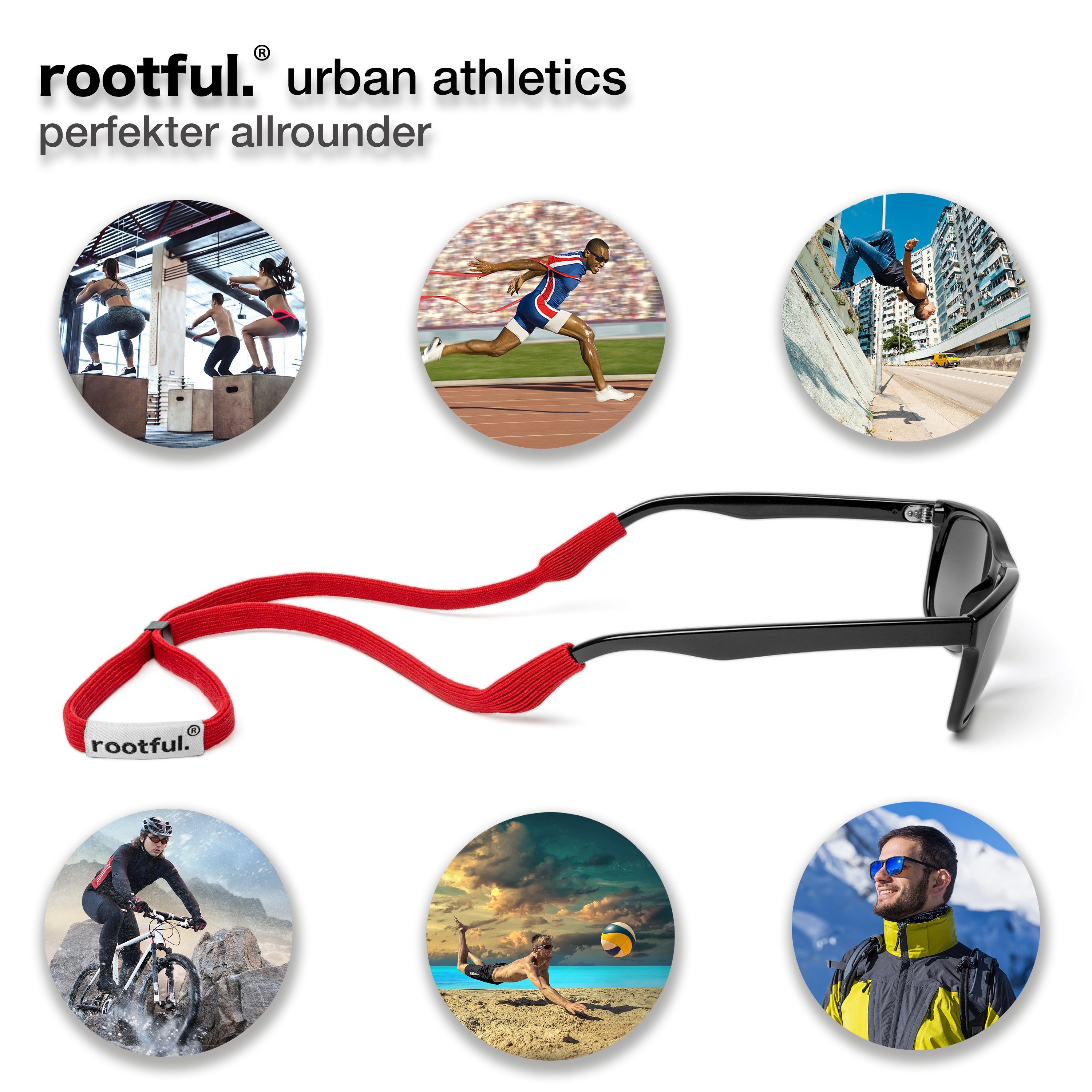 rootful. Brillenband rootful.® 2XURBAN Sportbrillenband für Sportbrillen und Sonnenbrillen