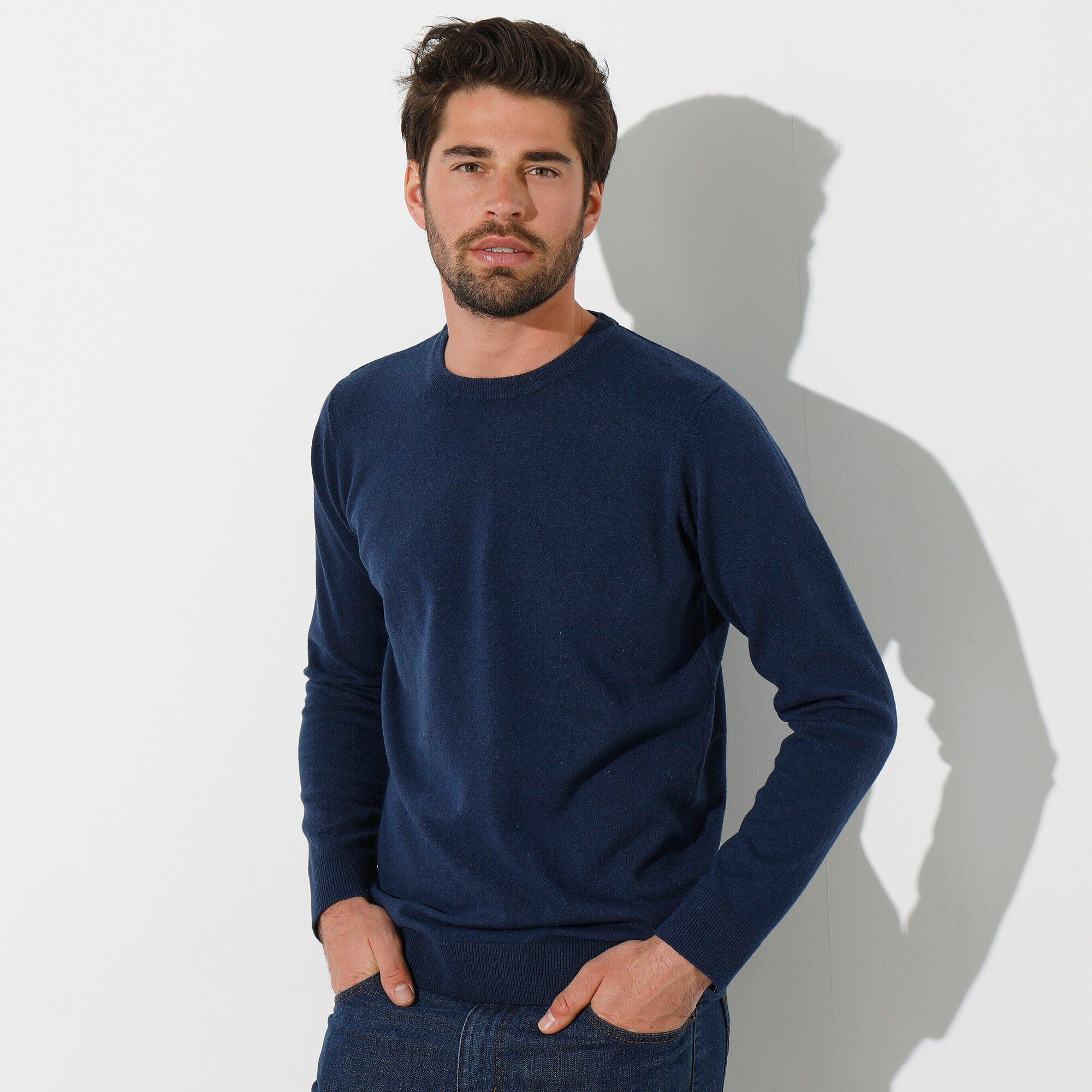 Pull col rond 80% laine