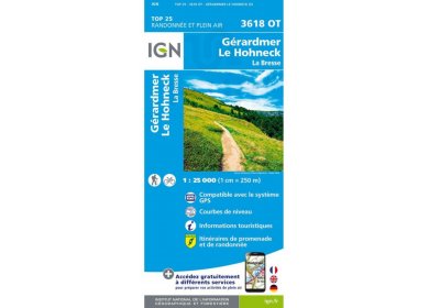 Carte IGN Gérardmer Le Hohneck 3618OT