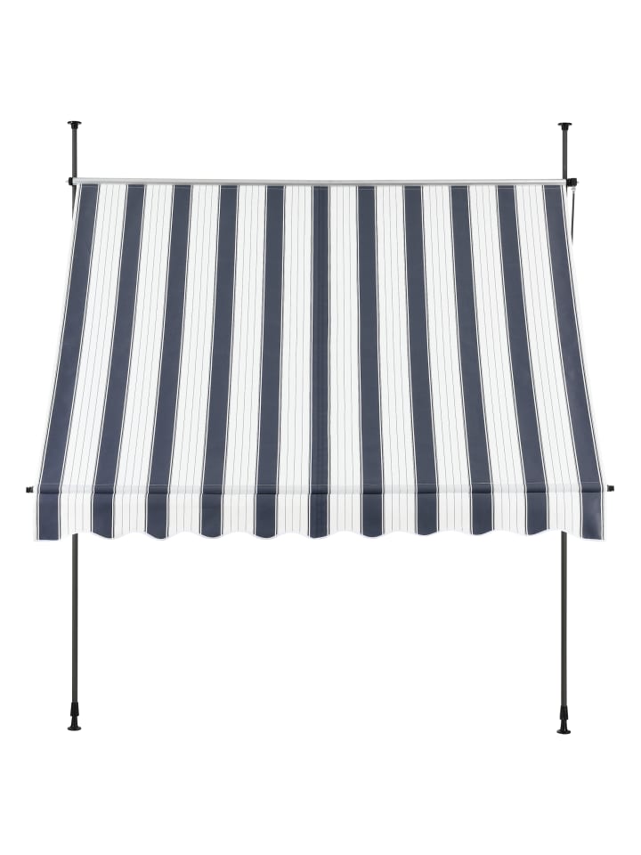 pro.tec Klemmmarkise in Dunkelblau Weiß (B)300cm günstig kaufen onesize